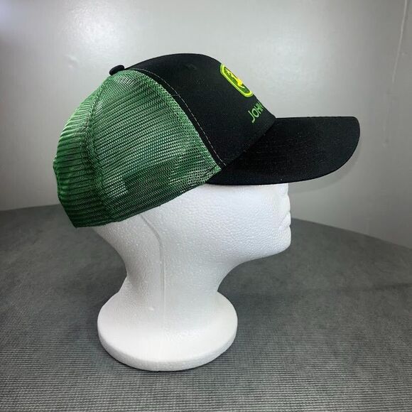 John Deere Tractors Hat Cap Black Green Adult Mesh Snapback Farm Agriculture - Picture 7 of 13